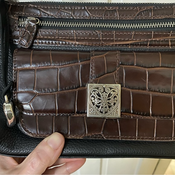 Brighton Pebble Leather, Croc Embossed Crossbody - Picture 1 of 16